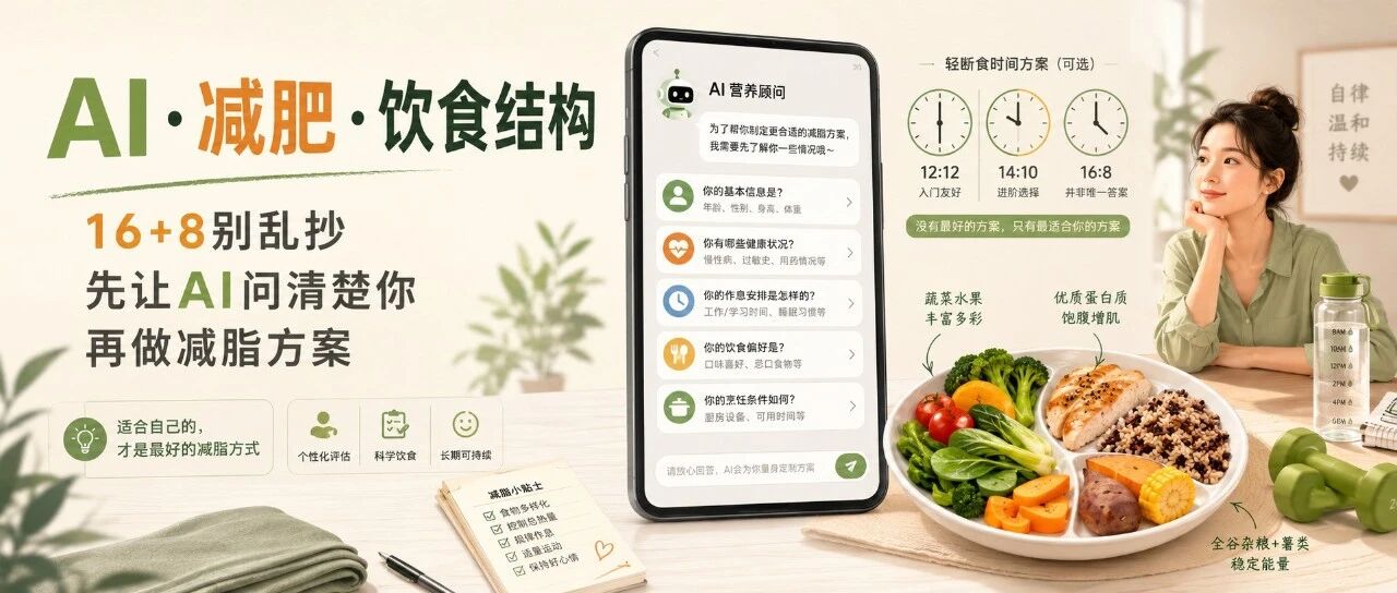 复制这段提示词让 AI 给你做个人定制减肥饮食方案